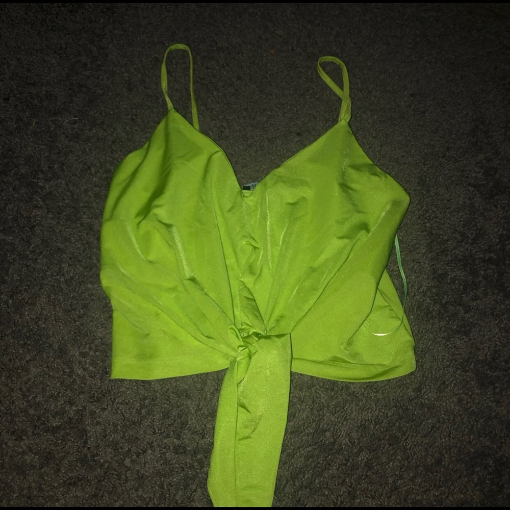 Neon green crop top